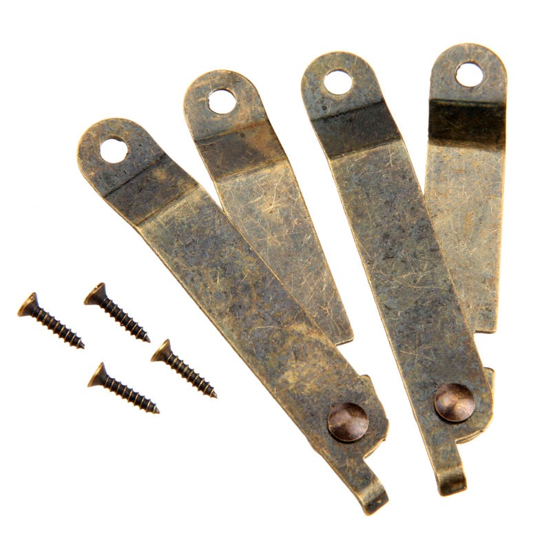 Dophee 2Pcs Antique Bronze Rotatable Folding Lid Support Stay Hinges for Home Furniture Cabinet Wooden Boxes Cases Display - 4.41"x 2.64"x 0.43 - Image 1